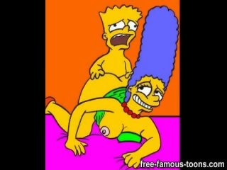 Cachonda bart simpson golpes marge y lisa duro y rápido